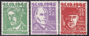 1945 Mecklenburg - n . 20/22 3 val. Victims of Fascism (*) no gum