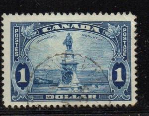 Canada Sc 227 1935 $1 Champlain Monument stamp used