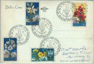 67465 -  SAN MARINO - Postal History - SPECIAL POSTMARK on CARD 1975  -  Flowers