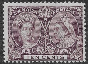 Canada Stamps Scott #57 MH Thin 10c Brown Violet Queen Victoria Jubilee SCV $120