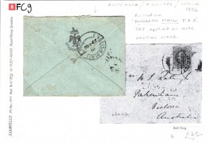 INDIA KEVII Cover AUSTRALIA Victoria Pakenham RAILWAY *ENGLISH MAIL TPO*1906 FC9