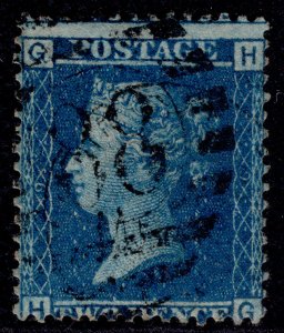GB QV SG45, 2d blue plate 9, USED. Cat £15. HG