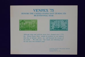 VENPEX 75 US Navy Bicentennial Ventura reprint 951 790 Philatelic Souvenir card