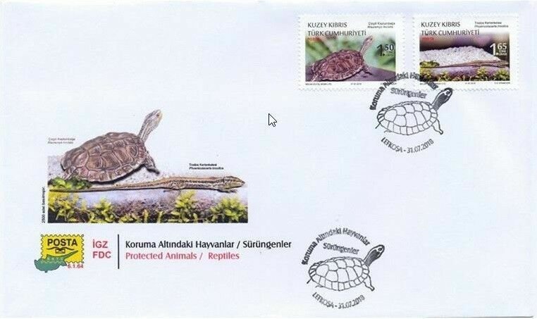 TURKISH NORTHERN CYPRUS - (FDC) Protected Animals / Reptiles Stamps, MNH, 2018 