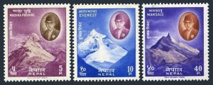 Nepal 126-128, MNH. Michel 135-137. Himalaya mountain peaks, 1960.