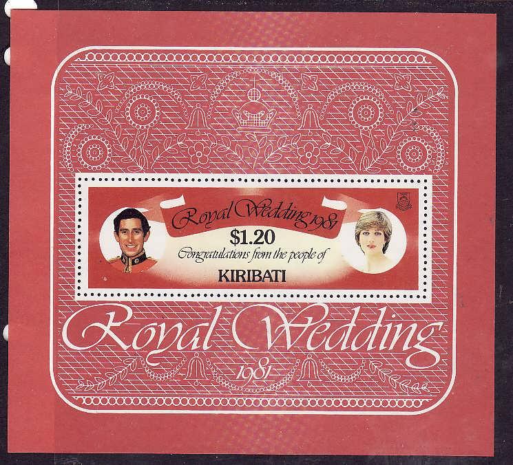 Kiribati-Sc#379-Unused NH sheet-Royal Wedding-Prince Charles-Princess Diana-1981