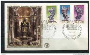 Italy 1975 First Day Cover Special Cancel  Colorano \Silk\ Cachet   Art  Angels