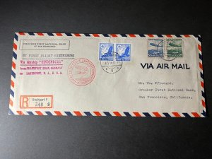 1936 Registered Germany Zeppelin Hindenburg Cover Lorch Wurttenburg to CO USA