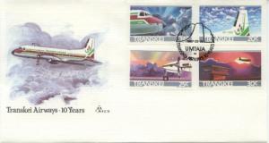 1987 Transkei 10th Anniv Transkei Airways 183-86 FDC