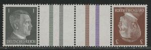 Germany Scott # 506, 507, 2 label, mint nh, tete beche, Mi# KZ37