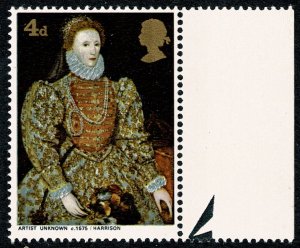 GB 1968 Paintings 4d. MISSING EMBOSSING. SG 771c