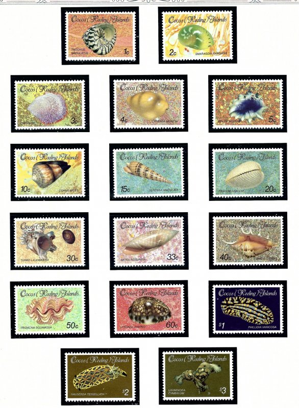 Cocos Is 135-50 MNH 1985-86 Definitive Set (Seashells)