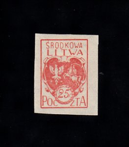 Central Lithuania Scott #1 MH (Imperf)