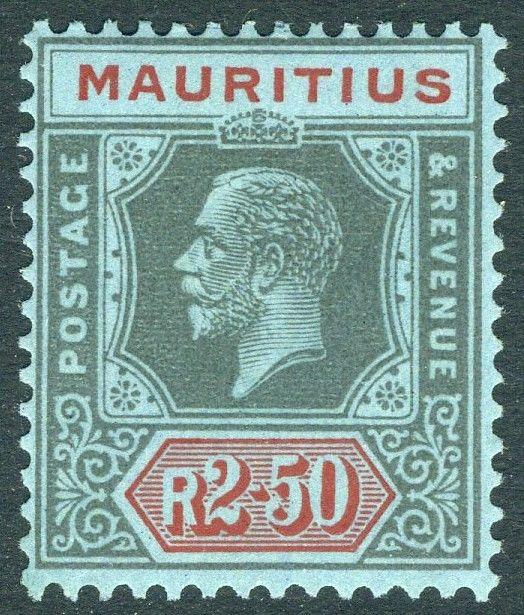 MAURITIUS-1922 2r.50 Black & Blue/Red  Sg 239 LIGHTLY MOUNTED MINT V18825