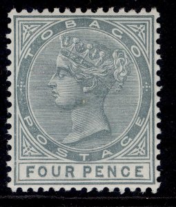 TOBAGO QV SG22, 4d grey, LH MINT. Cat £10.