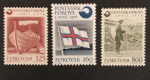 Faroe Islands 1976 #21-3, MNH, CV $3.80