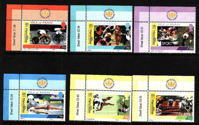 Isle of Man-SC#942-7-set-unused-NH-Commonwealth Games-2002-S