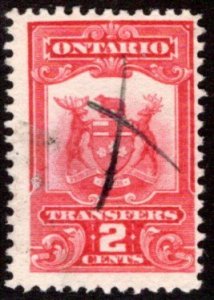 van Dam OST1 -used - 1910-1926 Transfers - 2c pale red, Canada Revenue