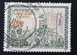 CUBA Sc# C201  REBELS ENTER HAVANA Airmail   12c  1960 used