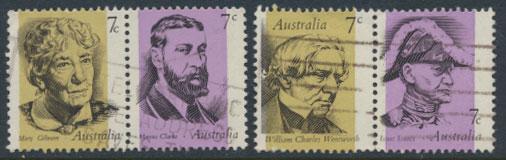 SG 537-540  Fine Used  Famous Australians  5th Series - 2 x se-tenat pairs 