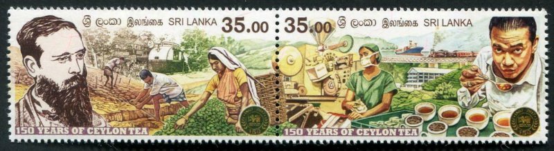 HERRICKSTAMP NEW ISSUES SRI LANKA Sc.# 2107 Ceylon Tea Setenant Pair
