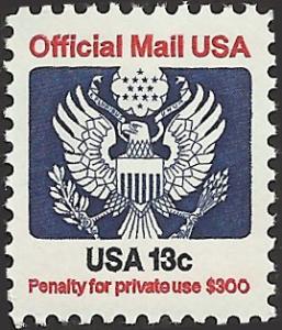 # O129 MINT NEVER HINGED EAGLE HOLDING ARROWS AND BRANCH