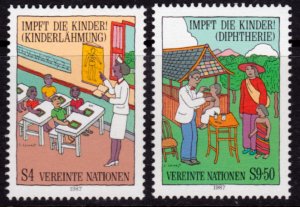 UN Vienna #76-77 MNH - Children's Immunization (1987)