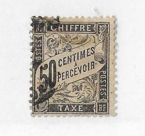 France Sc #J21  50c black due used Fine