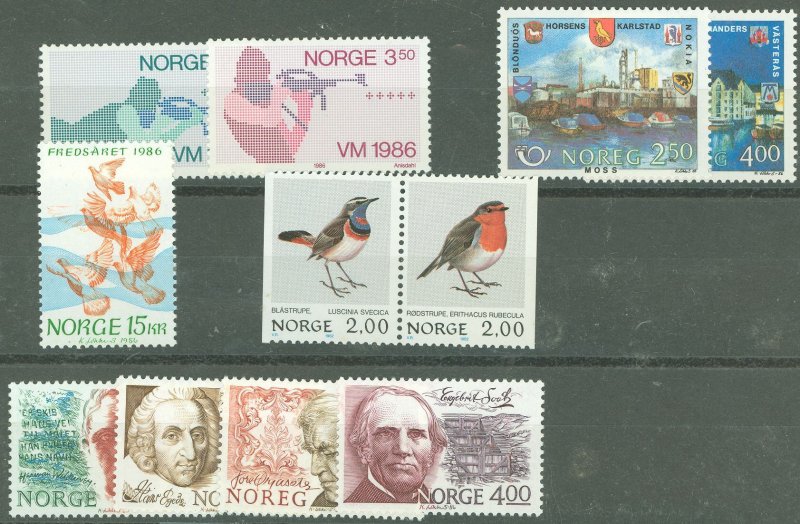 Norway #800-01/873-4/896-9/ Mint (NH) Single (Complete Set)