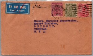 INDIA POSTAL HISTORY AIRMAIL COVER ADDR USA CANC CALCUTTA YRS'1930-40