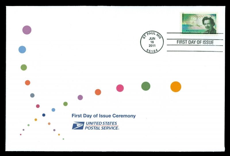 Scott 4543 Forever Maria Mayer First Day Cover with Ceremony Program Insert