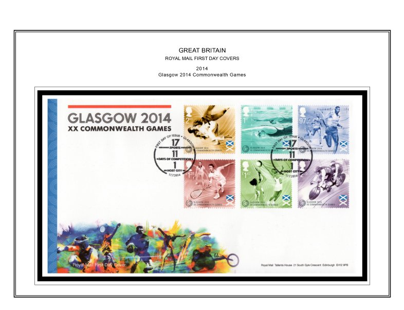 COLOR PRINTED GREAT BRITAIN FDCs 2011-2020 STAMP ALBUM PAGES (325 illust. pages)