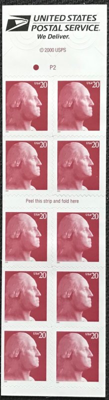 US #3482a MNH Booklet of 10 George Washington #P2 SCV $5.50 L42