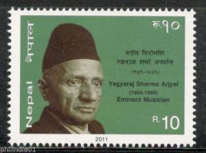 Nepal 2011 Yagyaraj Sharma Arjyal Musician Famous People MNH # 3573