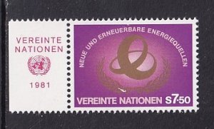 United Nations Vienna   #21  MNH  1981  Energy   conference emblem