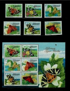 Alderney: 2012, Invertebrate, Tiger Moths & Ermine  MNH set + M/Sheet 