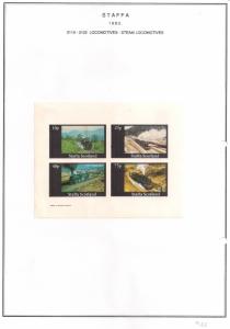 SCOTLAND - STAFFA - 1982 - Locos #6, Steam - Imperf 4v Sheet - MLH