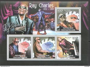 2012 Central Africa Music Legends Ray Charles Famous People Kb ** Ca864