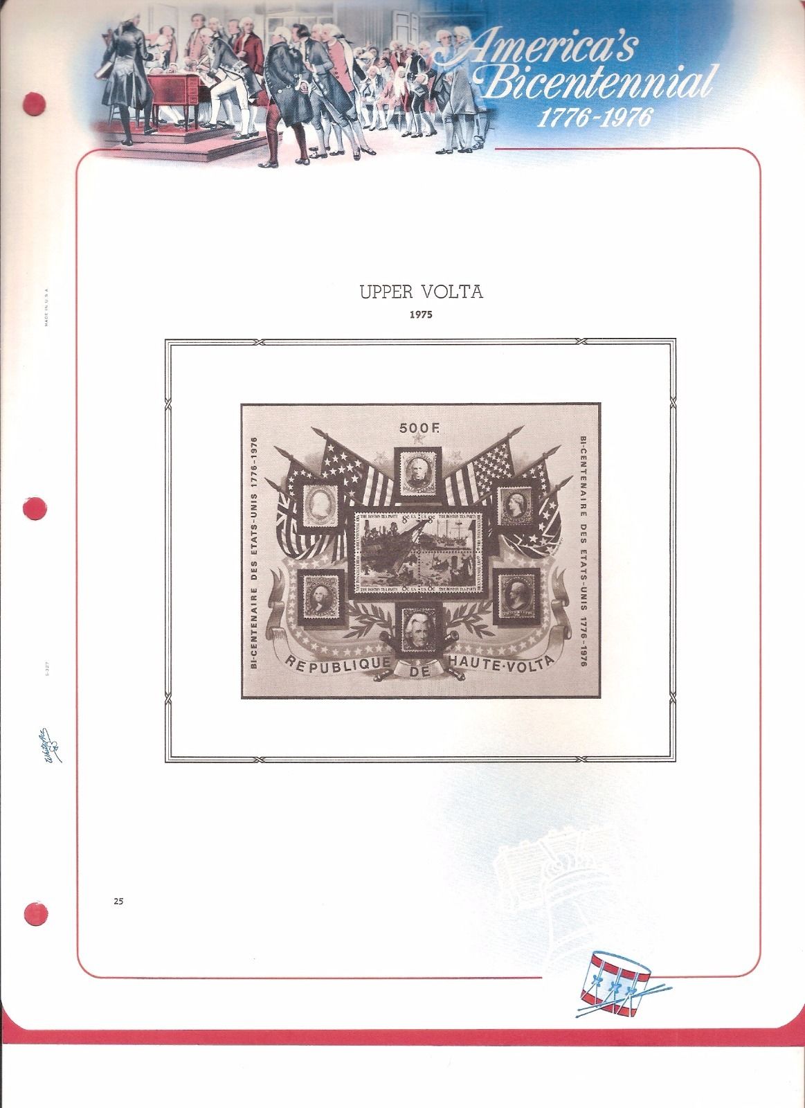 White Ace Historical Stamp Album Pages Foreign American Revolution