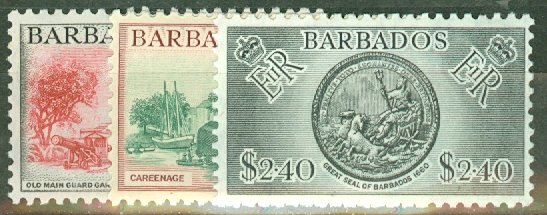 BH: Barbados 235-7 mint, 238-247 MNH CV $72.25; scan shows only a few