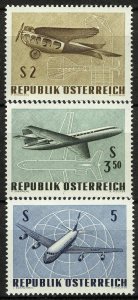 Austria 1968 MNH Stamps Scott C61-63 Aviation Airplanes