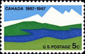 1967 5c Canada Landscape, 100th Anniversary Scott 1324 Mint F/VF NH