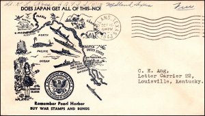 18 Oct 1943 WWII Patriotic Cover Does Japan Get All Of This NO! Sherman 1902