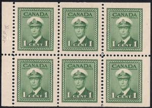 Canada #249B 1 cent King George 6, Pane Stamp mint OG NH VF-XF