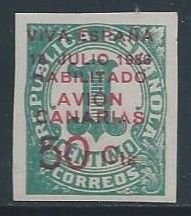 Spain #9LC5 NH 1c Numeral Issue Surcharged