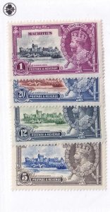 MAURITIUS # 204-207 VF-MLH KGV 1935 SILVER JUBILEES