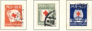 Finland Sc B2-4 1930 Red Cross stamp set used