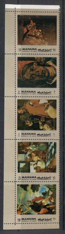 Manama 1972 Mi#958-D958 Famous Painters, gold border str5 MUH