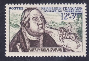 France B302 MNH 1956 Francois of Taxis Stamp Day Issue Very Fine