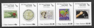 NEW ZEALAND SG2791/5 2005 ANNIV OF NEW ZEALAND STAMPS  MNH